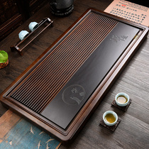 Bamboo tea tray whole piece of tea table home simple kung fu tea set solid wood Tea Sea size drainage Stone tea tray