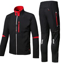 Autumn and winter outdoor riding suit set long sleeve men and women fleece thick warm windproof bicycle motorcycle shirt