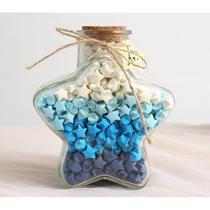 Star glass bottle creative lucky lamp glass empty bottle wish origami strip stacked five-pointed star jar Tanabata gift