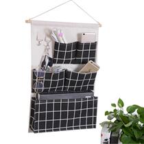 Cotton Hemp Cloth Art Collection Bag Hung Bag Wall Hanging student Dormitory Door Rear Storage Bag Containing hanging hood Hand Machine Hanging Bag