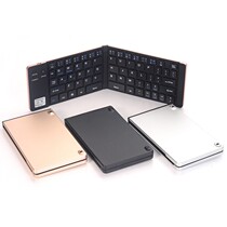 Aluminum Alloy Folding Bluetooth Keyboard Mini Light Slim Triple System Universal Phone Tablet Bluetooth Keyboard Manufacturer Direct