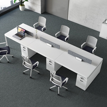 Staff desk 6 people Finance table Nordic staff station white office table and chair combination 4 people Office Furniture