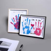 DIY 7 inch 10 inch handprint photo frame gift simple table frame couple baby family handprint display frame table set