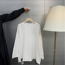 Fashion maternity clothes Irregular base t-shirt womens long-sleeved medium-long cotton top womens design sense niche spring and autumn