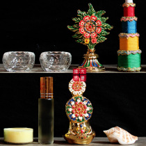 Tibetan Buddhist supplies eight sets of food flowers painted ghee water cups eight kinds of instruments