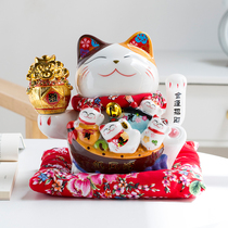 Fuqu shaking hands to attract wealth cat ornaments open cute desk creative home decoration birthday gift to girls