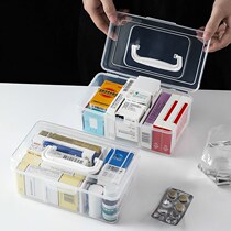 Household transparent emergency medicine box small portable multi-purpose storage box portable medical protection box drug finishing box