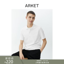 ARKET mens pure cotton short-sleeved polo shirt white 2021 summer new product 0756511002