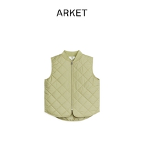 ARKET male and female children outdoor quilted zipped vest beige 2022 spring new 0993496004