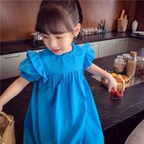 Girls dress summer 2021 new childrens Korean version of the foreign style bubble sleeve little girl skirt princess dress