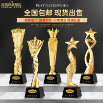 Trophy custom-made creative thumbs five-pointed star competition Honorary Enterprise Annual Award lettering crystal trophy