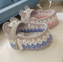 Fabric cloth thread diy baby cradle bed hand woven material bag newborn hand basket pet basket
