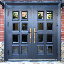 Zinc alloy villa door double Open Door household village security door glass door rural entrance door copper door entrance door