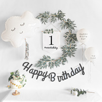 One-year-old birthday arrangement ins Sen scene decoration background wall Boy 1 female baby 100 days feast balloon