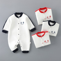 Baby one-piece clothes clip cotton boneless warm pure cotton female newborn baby khae climbing clothes for mens sleepwear spring clothes cute