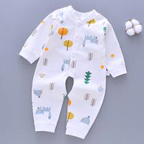 Baby Siamese Clothes Pure Cotton Newborn Pajamas Climbing Clothes Full Moon Male and Female Baby Clothes Spring and Autumn Open Gear Air-conditioned Clothes
