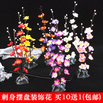Sashimi pendulum plate decoration platter dishes decorated with flowers grass sushi hotel restaurant plate small ornaments decorated with creative flowers