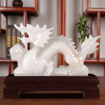 Natural Jade Dragon Pendulum Pieces Original Jade Pure Hand Engraving Raw Xiao Long Office Home Merchants for fortune and fortune Furnishing Gifts