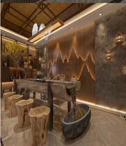 Hotel wall occlusion Light luxury commercial modern hollow simple entrance Household grid bar custom stainless steel screen partition