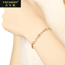 Fakaman 18K gold bracelet female rose gold bracelet jewelry ins niche design to send girlfriend Valentines Day gift