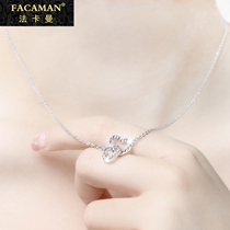 Necklace Women pt950 Platinum choker Platinum Double Heart Pendant Temperament Joker Light Luxury Valentines Day Commemorative Gift