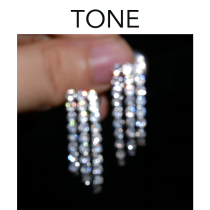 TONE Super Flash diamond-studded zircon tassels after hanging ear clip mosquito coil high-level sense light luxury versatile small earless female