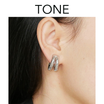 TONE trendy metal earring ear clip Mosquito Incense Tray Superior 100 hitch a little crowd personality European and American Brief No earbugless
