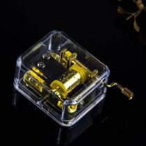 Transparent hand-cranked music box mini music box Sky City Creative birthday gift for boys and girls children