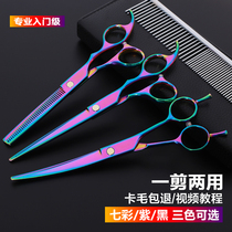 Professional pet grooming scissors dog Teddy shearing tool set dog hair scissors artifact straight bend scissors