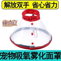 Pet pooch kitty atomization mask suction oxygen anaesthesia with cat nose branch dog cough and anti-bite aids