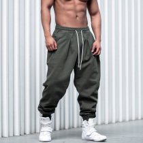 Deer House Summer New Fitness 100 Hitch Pure Cotton Casual Long Pants Sports Fashion Work Pants Loose Little Footed Pants Man