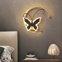 All copper childrens room wall lamp girl boy creative cartoon butterfly led light luxury high end princess bedroom bedside lamp