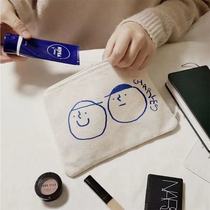 Three-year class 2 simple canvas pencil bag girl ins Japanese stationery bag primary school pencil case boy pencil case