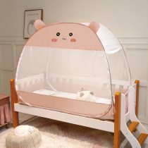Children Mosquito Nets Mongolia Bag Crib Full Hood Mosquito Net Universal Baby Foldable Free to install small bed splicing bed