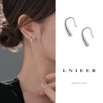 999 Pure Silver Drop Earrings Earrings Woman Ear Hook with Ear Hole Advanced Sensation 2023 New Tide Sleep Free Of Ear