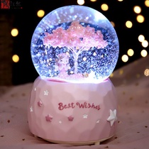 Childrens girl 10th birthday gift girl crystal ball music box rotating music box girl Teachers Day ornaments