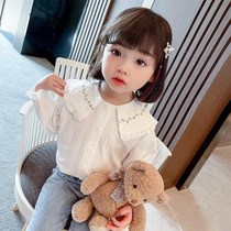 Girl shirt spring long sleeve 2021 new childrens shirt female baby spring and autumn foreign style Korean girl top