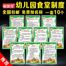 Kindergarten canteen management system Food sample food disinfection Food hygiene and safety management Kitchen hygiene inspection Wall system card Purchaser job responsibilities identification card prompt card