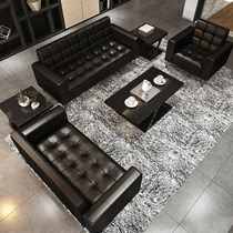 Office sofa business reception small Nordic modern simple meeting three people Office sofa coffee table combination