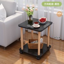 Minimalist tea table balcony small table solid wood bedroom dining rental room small tea table rectangular floating window table 0