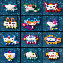 12 zodiac necklace original design handmade embroidery retro creative cotton linen accessories national literary choker