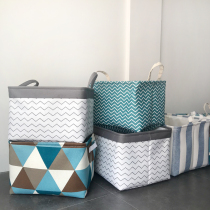 Three layers of thickened fabric wardrobe storage basket large and medium size clothes and sundries bucket childrens toys book storage box