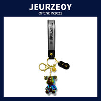 Keychain pendant female cute bear car key ring chain link safe creative couple key hanging gift