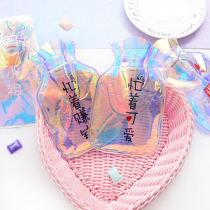 Laser hot water bag water injection small female cute cartoon student mini portable small hot compress warm belly warm water bag