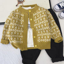 Children sweater boy stitch cardiovert jacket spring autumn money boy cardio-jersey boy blouses baby foreign air baby spring clothing