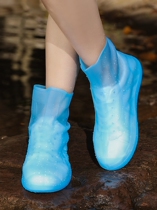 Rain boots womens winter rainproof waterproof cover mens rain boots non-slip thickened wear-resistant silicone rainy weather medium and short tube childrens water shoes