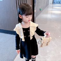 Girl dress autumn 2021 New Girl foreign sweater dress baby Autumn Winter Childrens princess skirt