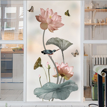 Chinese style frosted glass sticker window bathroom bathroom bathroom anti-peep light transparent opaque electrostatic film window sticker