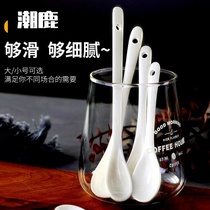 Ceramic coffee spoon small spoon stirring spoon baby spoon dessert seasoning spoon cup with long handle household spoon