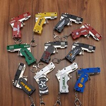 Rubber band gun burst power Super foldable rubber band childrens toys Full metal multi-burst playing rubber band boy gift